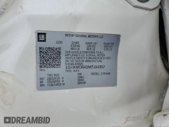 2021 Cadillac XT5 FWD Premium Luxury z VIN 1GYKNCR41MZ154357, wystawiony jako Copart lot #86819564 z przebiegiem Nie podano mil oraz Nie do naprawy • Non repairable. Historia ofert i sprzedaży dostępna na DreamBid. Obrazek 14.