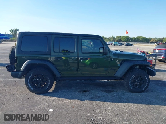 2021 Jeep Wrangler Unlimited 80th Anniversary with VIN 1C4HJXDN6MW685090, listed as a IAAI auction lot 41816088 with 31,546 mi miles and . Bid and sale history available at DreamBid. Image 14.