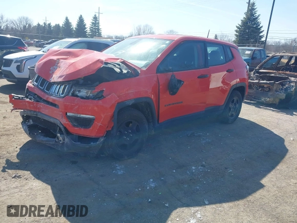 2018 Jeep Compass Sport with VIN 3C4NJCAB2JT169736, listed as a IAAI auction lot 41794046 with 86,998 mi miles. Bid and sale history available at carsss.com. Image 2.
