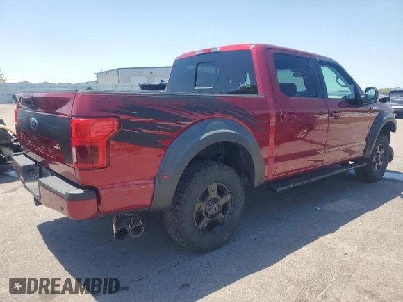 2018 Ford F-150 XL with VIN 1FTEW1E59JFE69696, listed as a Copart auction lot 55528584 with 77,186 mi miles and Salvage Title. Bid and sale history available at carsss.com. Image 3.