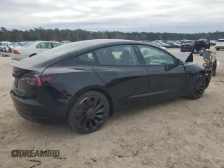 2022 Tesla Model 3 Performance with VIN 5YJ3E1EC1NF267857, listed as a Copart auction lot 88029995 with 38,080 mi miles and Salvage Title. Bid and sale history available at DreamBid. Image 3.