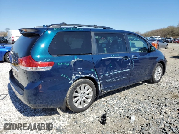 2011 Toyota Sienna XLE AAS with VIN 5TDYK3DC6BS170205, listed as a Copart auction lot 50868135 with 153,134 mi miles and Salvage Title. Bid and sale history available at DreamBid. Image 3.