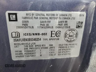 2014 GMC Terrain SLE z VIN 2GKFLVEK0E6346254, wystawiony jako Copart lot #81529364 z przebiegiem 124 537 mil mil oraz Szkoda całkowita • Salvage title. Historia ofert i sprzedaży dostępna na DreamBid. Obrazek 13.