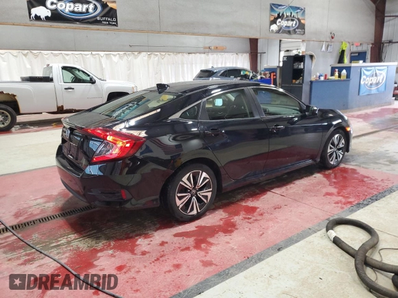 2018 Honda Civic EX-L with VIN JHMFC1F7XJX042033, listed as a Copart auction lot 53304175 with 90,055 mi miles and Salvage Title. Bid and sale history available at DreamBid. Image 3.