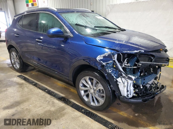 2023 Buick Encore GX Essence with VIN KL4MMGSL6PB096196, listed as a Copart auction lot 43538065 with 14,523 mi miles and Salvage title. Bid and sale history available at DreamBid. Image 4.