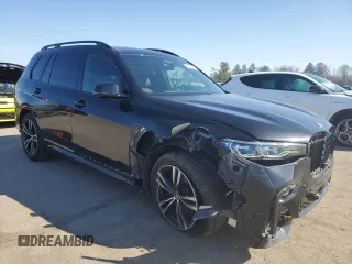 2021 BMW X7 M50i with VIN 5UXCX6C02M9E73795, listed as a Copart auction lot 48570195 with 46,624 mi miles and Salvage Title. Bid and sale history available at carsss.com. Image 4.