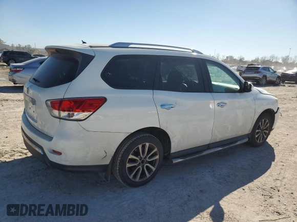 2015 Nissan Pathfinder SV with VIN 5N1AR2MN4FC686185, listed as a Copart auction lot 46862815 with 157,365 mi miles and Salvage Title. Bid and sale history available at carsss.com. Image 3.
