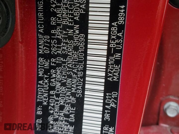 2020 Lexus ES 300h z VIN 58AD21B16LU010699, wystawiony jako Copart lot #56871475 z przebiegiem Nie podano mil oraz Szkoda całkowita • Salvage title. Historia ofert i sprzedaży dostępna na DreamBid. Obrazek 13.