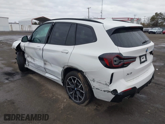2024 BMW X3 xDrive30i with VIN 5UX53DP00R9W05606, listed as a IAAI auction lot 41730750 with 28,781 mi miles and . Bid and sale history available at DreamBid. Image 3.