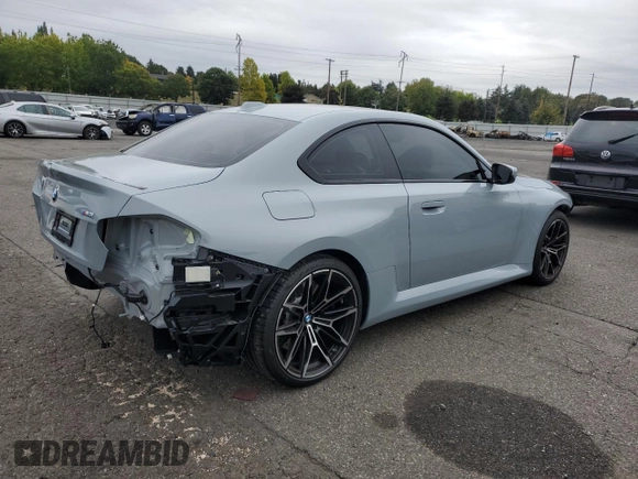 2024 BMW M2 with VIN 3MF13DM00R8D93317, listed as a Copart auction lot 74612214 with 2,467 mi miles and Salvage Title. Bid and sale history available at carsss.com. Image 3.