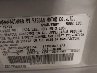 2015 Infiniti Q50 Premium with VIN JN1BV7AR3FM396154, listed as a IAAI auction lot 41978988 with 110,109 mi miles. Bid and sale history available at carsss.com. Image 9.