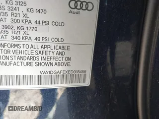 2014 Audi Q7 3.0T S line Prestige with VIN WA1DGAFEXED018456, listed as a IAAI auction lot 41705494 with 114,760 mi miles. Bid and sale history available at carsss.com. Image 9.