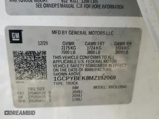 2021 Chevrolet Silverado 1500 Custom with VIN 1GCPYBEK8MZ192069, listed as a Copart auction lot 48770685 with 69,401 mi miles and Salvage Title. Bid and sale history available at carsss.com. Image 13.