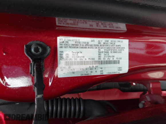 2017 Ford Focus SE with VIN 1FADP3F20HL322676, listed as a IAAI auction lot 42391149 with 115,370 mi miles and . Bid and sale history available at DreamBid. Image 9.