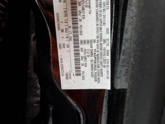 2018 Ford C-Max Hybrid SE with VIN 1FADP5AU4JL102628, listed as a Copart auction lot 44180965 with 54,515 mi miles and Salvage Title. Bid and sale history available at carsss.com. Image 12.