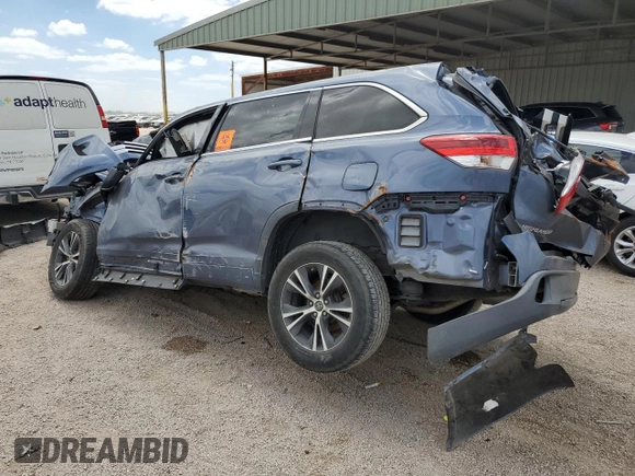 2018 Toyota Highlander LE with VIN 5TDZZRFH6JS269715, listed as a Copart auction lot 51054665 with Not provided miles and Non repairable. Bid and sale history available at DreamBid. Image 2.