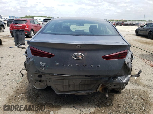 2019 Hyundai Elantra SE with VIN KMHD74LF6KU833555, listed as a Copart auction lot 53786815 with 56,501 mi miles and Salvage Title. Bid and sale history available at DreamBid. Image 6.
