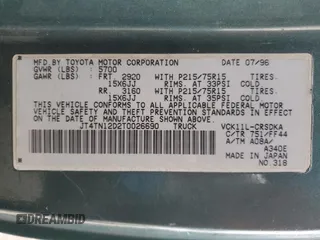 1996 Toyota T100 DX z VIN JT4TN12D2T0026690, wystawiony jako Copart lot #52937955 z przebiegiem 287 729 mil mil oraz Tytuł czysty. Historia ofert i sprzedaży dostępna na DreamBid. Obrazek 12.
