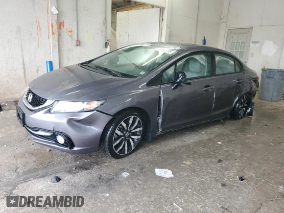 2015 Honda Civic Sedan EX-L with VIN 19XFB2F96FE077350, listed as a Copart auction lot 52552785 with 135,917 mi miles and Salvage Title. Bid and sale history available at carsss.com. Image 1.
