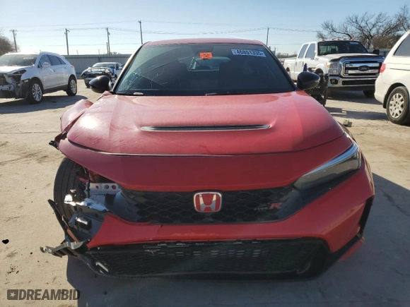 2025 Honda Civic Type R with VIN JHMFL5G40SX001231, listed as a Copart auction lot 46851335 with 0 mi miles and Salvage Title. Bid and sale history available at carsss.com. Image 5.