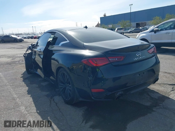 2018 Infiniti Q60 Luxe with VIN JN1CV7EK2JM200019, listed as a IAAI auction lot 41557899 with Not Provided miles and . Bid and sale history available at carsss.com. Image 3.