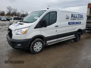2021 Ford Transit Cargo with VIN 1FTBR1Y84MKA43992, listed as a Copart auction lot 54079785 with 66,124 mi miles and Salvage Title. Bid and sale history available at carsss.com. Image 1.