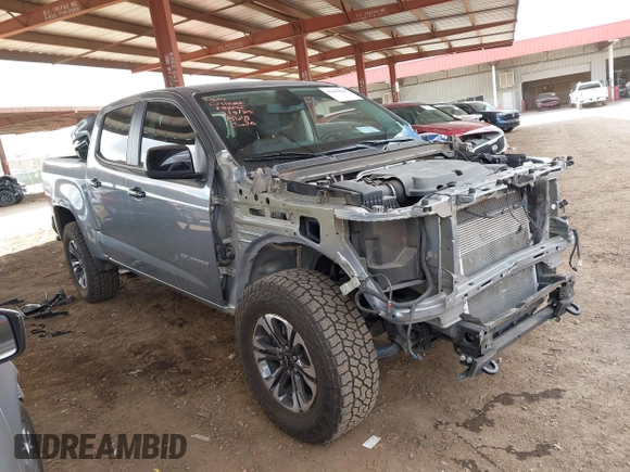 2021 Chevrolet Colorado 4WD Z71 z VIN 1GCGTDEN1M1168618, wystawiony jako IAAI lot #41683565 z przebiegiem 57 697 mil mil oraz . Historia ofert i sprzedaży dostępna na DreamBid. Obrazek 1.