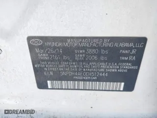 2014 Hyundai Elantra SE with VIN 5NPDH4AE0EH512444, listed as a IAAI auction lot 41986233 with 166,073 mi miles. Bid and sale history available at carsss.com. Image 9.