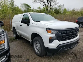 2023 Chevrolet Silverado 1500 Work Truck with VIN 3GCNAAEK0PG365237, listed as a Copart auction lot 53732265 with 184,207 mi miles and Clean Title. Bid and sale history available at DreamBid. Image 4.