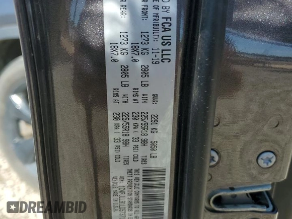 2020 Jeep Cherokee Altitude with VIN 1C4PJLLB1LD573710, listed as a Copart auction lot 57703275 with 124,016 mi miles and Salvage title. Bid and sale history available at DreamBid. Image 13.