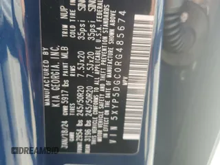 2024 Kia Telluride SX X-Line with VIN 5XYP5DGC0RG485674, listed as a Copart auction lot 48816625 with 24,056 mi miles and Salvage Title. Bid and sale history available at carsss.com. Image 13.