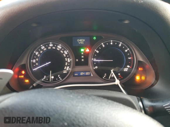 2008 Lexus IS 250 with VIN JTHCK262X82027460, listed as a Copart auction lot 54440545 with 184,189 mi miles and Salvage title. Bid and sale history available at DreamBid. Image 9.