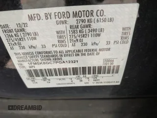 2023 Ford Explorer ST z VIN 1FM5K8GC7PGA12321, wystawiony jako IAAI lot #42125721 z przebiegiem 27 856 mil mil oraz . Historia ofert i sprzedaży dostępna na DreamBid. Obrazek 9.