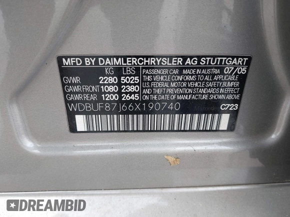 2006 Mercedes-Benz E 350 with VIN WDBUF87J66X190740, listed as a IAAI auction lot 42042892 with Not Provided miles and . Bid and sale history available at DreamBid. Image 9.