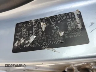 2006 Kia Sorento LX z VIN KNDJD733265572903, wystawiony jako Copart lot #56123945 z przebiegiem 185 664 mil mil oraz Szkoda całkowita • Salvage title. Historia ofert i sprzedaży dostępna na DreamBid. Obrazek 13.
