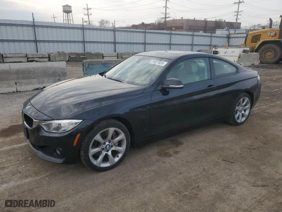 2014 BMW 4 Series 435i xDrive with VIN WBA3R5C59EF730448, listed as a Copart auction lot 81027024 with 144,607 mi miles and Salvage Title. Bid and sale history available at carsss.com. Image 1.