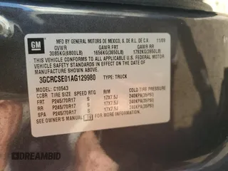 2010 Chevrolet Silverado 1500 LT with VIN 3GCRCSE01AG129980, listed as a Copart auction lot 86322124 with 183,089 mi miles and Salvage Title. Bid and sale history available at DreamBid. Image 12.