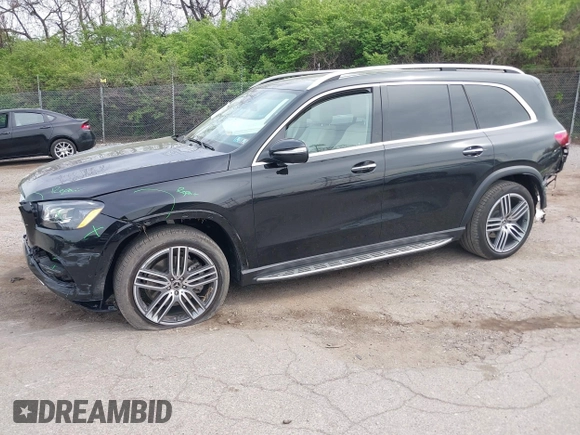 2023 Mercedes-Benz GLS 450 with VIN 4JGFF5KE1PA959633, listed as a IAAI auction lot 42064269 with 28,200 mi miles and . Bid and sale history available at DreamBid. Image 2.