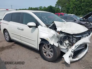 2015 Honda Odyssey EX-L z VIN 5FNRL5H64FB125727, wystawiony jako IAAI lot #42428532 z przebiegiem 85 644 mil mil oraz . Historia ofert i sprzedaży dostępna na DreamBid. Obrazek 1.