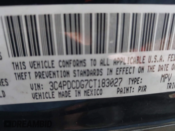 2012 Dodge Journey Crew with VIN 3C4PDCDG7CT183027, listed as a IAAI auction lot 41966923 with 153,576 mi miles and . Bid and sale history available at DreamBid. Image 9.