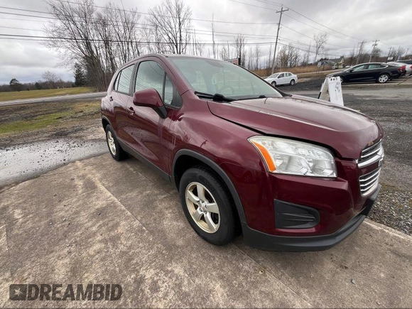 2016 Chevrolet Trax LS with VIN 3GNCJNSB2GL234697, listed as a IAAI auction lot 41842061 with 158,630 mi miles. Bid and sale history available at carsss.com. Image 1.