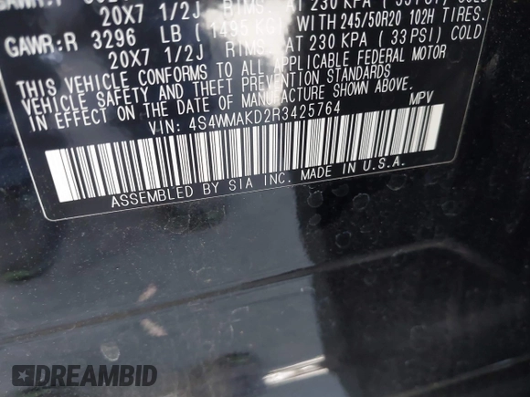 2024 Subaru Ascent Onyx Limited with VIN 4S4WMAKD2R3425764, listed as a IAAI auction lot 42337962 with 20,068 mi miles and . Bid and sale history available at DreamBid. Image 9.