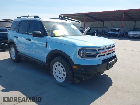 2024 Ford Bronco Sport Heritage with VIN 3FMCR9G64RRE22640, listed as a IAAI auction lot 41882377 with 16,967 mi miles and . Bid and sale history available at DreamBid. Image 1.