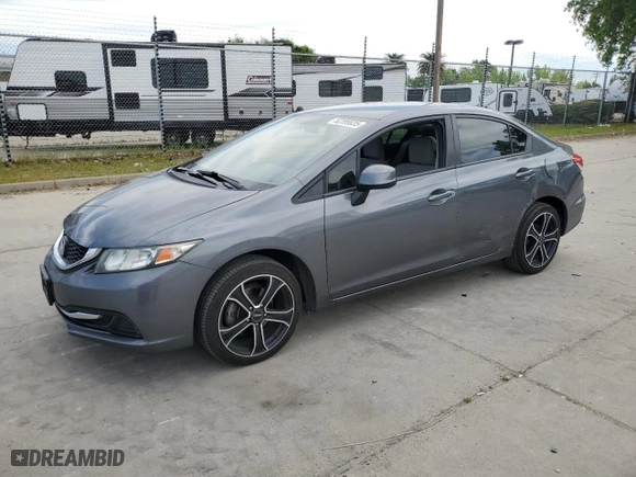 2013 Honda Civic Sdn LX with VIN 19XFB2F50DE272628, listed as a Copart auction lot 52399035 with 78,579 mi miles and Salvage Title. Bid and sale history available at carsss.com. Image 1.