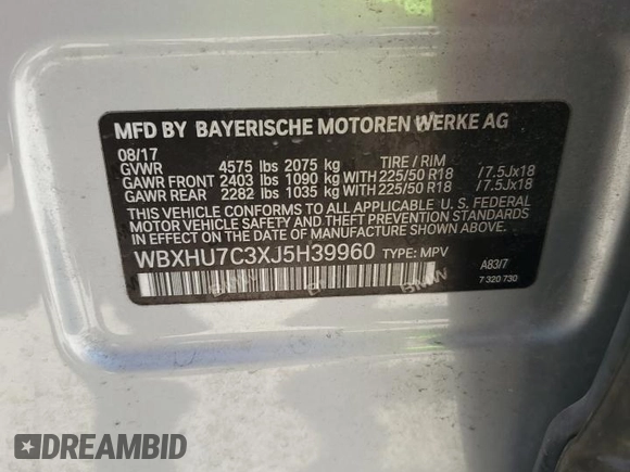 2018 BMW X1 sDrive28i z VIN WBXHU7C3XJ5H39960, wystawiony jako Copart lot #57095125 z przebiegiem 154 013 mil mil oraz Szkoda całkowita • Salvage title. Historia ofert i sprzedaży dostępna na DreamBid. Obrazek 13.