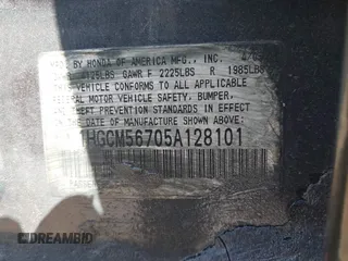 2005 Honda Accord EX with VIN 1HGCM56705A128101, listed as a IAAI auction lot 42098036 with 143,838 mi miles and . Bid and sale history available at DreamBid. Image 9.