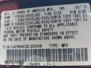2014 Acura RDX Tech Pkg with VIN 5J8TB4H50EL005348, listed as a IAAI auction lot 41883118 with 118,638 mi miles. Bid and sale history available at carsss.com. Image 9.