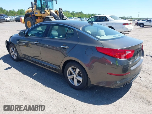 2014 Kia Optima LX with VIN 5XXGM4A71EG335165, listed as a IAAI auction lot 42052378 with 154,574 mi miles. Bid and sale history available at carsss.com. Image 3.