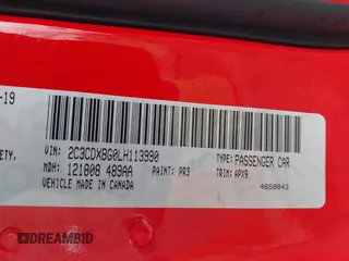 2020 Dodge Charger SXT with VIN 2C3CDXBG0LH113990, listed as a IAAI auction lot 41448827 with 114,224 mi miles. Bid and sale history available at carsss.com. Image 9.