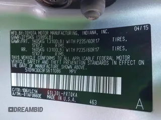 2015 Toyota Sienna XLE с VIN 5TDYK3DC9FS611086, выставлен на аукционе IAAI как лот 41970098 с пробегом 59 154 миль миль и . История ставок и продаж доступна на DreamBid. Изображение 9.